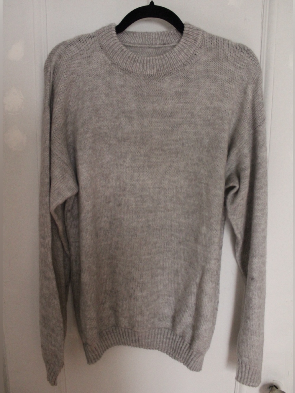 Vintage Dove Gray Peruvian Alpaca Crewneck Sweater